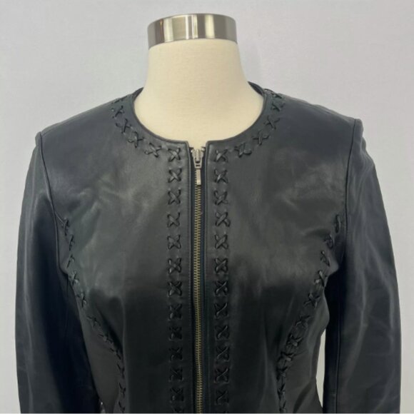 Vintage Cache Leather Fringe Crop Jacket - Picture 3 of 14